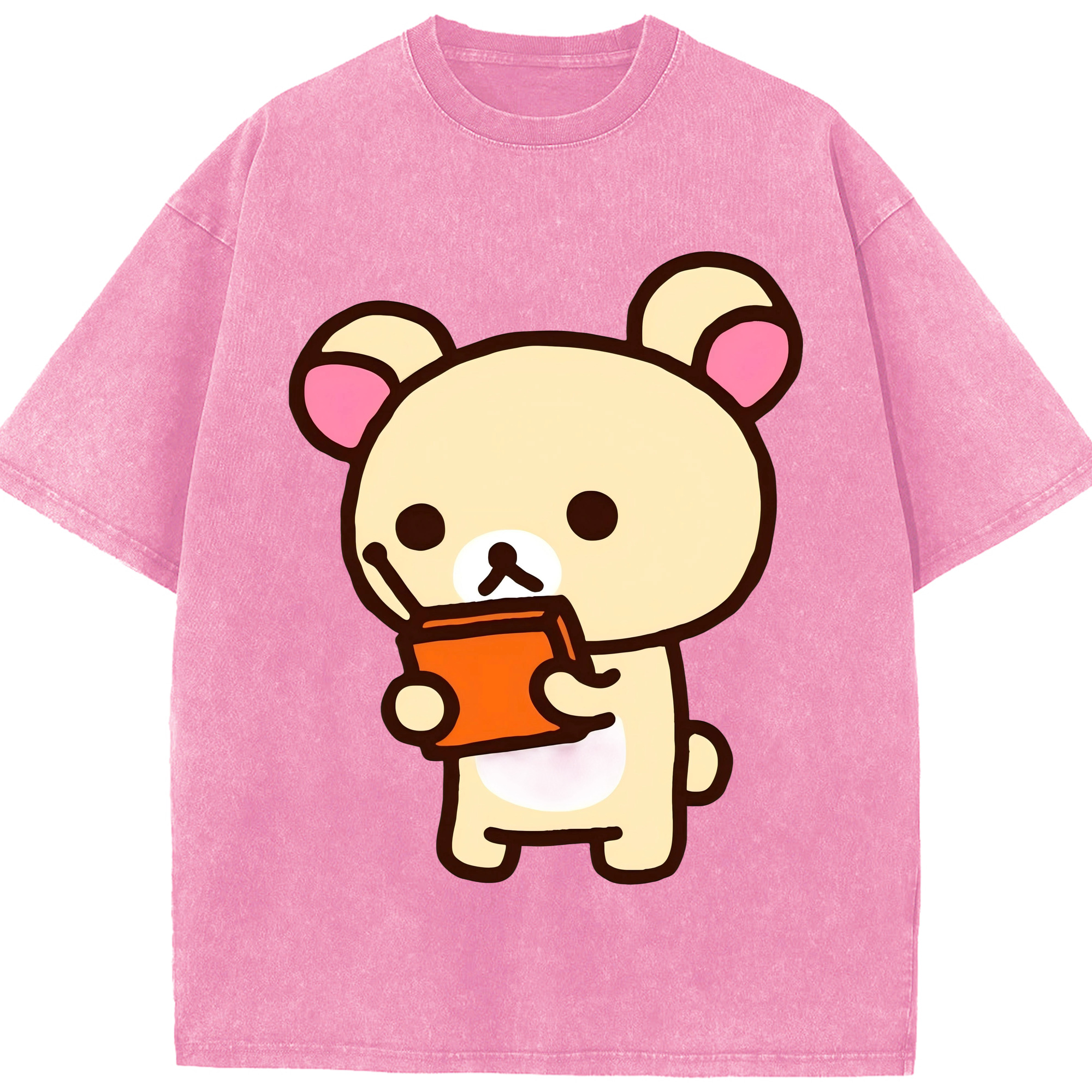 （画像用） リラックマ リラックマ キイロイトリ Rilakkuma Korilakkuma Kiiroitori 綿100% ヴィンテージ風 半袖Tシャツ（フロントプリント）